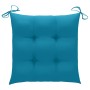 Sillas de jardín 4 uds madera teca con cojines azul claro de vidaXL, Sillas de jardín - Ref: Foro24-3065636, Precio: 386,72 €...