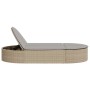 Tumbona doble con cojines ratán sintético beige en Tumbonas | Comprar online en Foru.es