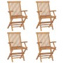 Sillas de jardín 4 uds madera teca con cojines azul claro de vidaXL, Sillas de jardín - Ref: Foro24-3065636, Precio: 386,72 €...