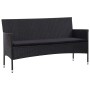 Set muebles de jardín 5 piezas y cojines ratán sintético negro de vidaXL, Conjuntos de jardín - Ref: Foro24-45895, Precio: 27...