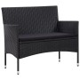 Set muebles de jardín 5 piezas y cojines ratán sintético negro de vidaXL, Conjuntos de jardín - Ref: Foro24-45895, Precio: 27...
