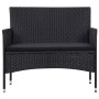 Set muebles de jardín 5 piezas y cojines ratán sintético negro de vidaXL, Conjuntos de jardín - Ref: Foro24-45895, Precio: 27...