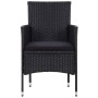 Set muebles de jardín 5 piezas y cojines ratán sintético negro de vidaXL, Conjuntos de jardín - Ref: Foro24-45895, Precio: 27...