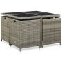 Set de comedor de jardín 9 pzas y cojines ratán sintético gris de vidaXL, Conjuntos de jardín - Ref: Foro24-46536, Precio: 53...