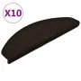 Alfombra autoadhesiva escalera 10 uds 65x21x4 cm marrón oscuro de vidaXL, Alfombrillas para escalones - Ref: Foro24-149711, P...
