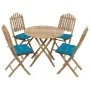 Set de comedor de jardín plegable con cojines 5 piezas bambú de vidaXL, Conjuntos de jardín - Ref: Foro24-3063979, Precio: 28...