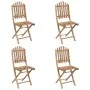 Set de comedor de jardín plegable con cojines 5 piezas bambú de vidaXL, Conjuntos de jardín - Ref: Foro24-3063979, Precio: 28...