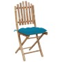 Set de comedor de jardín plegable con cojines 5 piezas bambú de vidaXL, Conjuntos de jardín - Ref: Foro24-3063979, Precio: 29...
