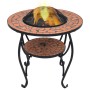 Mesita con brasero de mosaico cerámica terracota 68 cm de vidaXL, Chimeneas - Ref: Foro24-46723, Precio: 138,70 €, Descuento: %