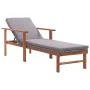 Liege mit Kissen aus synthetischem Rattan und massivem grauem Akazienholz von vidaXL, Liegen - Ref: Foro24-48705, Preis: 106,...