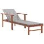 Lounger with synthetic rattan cushion and solid gray acacia wood by vidaXL, Loungers - Ref: Foro24-48705, Price: 106,59 €, Di...