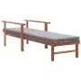 Lounger with synthetic rattan cushion and solid gray acacia wood by vidaXL, Loungers - Ref: Foro24-48705, Price: 106,59 €, Di...