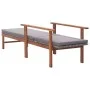 Lounger with synthetic rattan cushion and solid gray acacia wood by vidaXL, Loungers - Ref: Foro24-48705, Price: 106,59 €, Di...