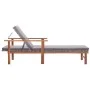 Lounger with synthetic rattan cushion and solid gray acacia wood by vidaXL, Loungers - Ref: Foro24-48705, Price: 106,59 €, Di...