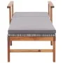 Lounger with synthetic rattan cushion and solid gray acacia wood by vidaXL, Loungers - Ref: Foro24-48705, Price: 106,59 €, Di...