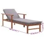 Lounger with synthetic rattan cushion and solid gray acacia wood by vidaXL, Loungers - Ref: Foro24-48705, Price: 106,59 €, Di...