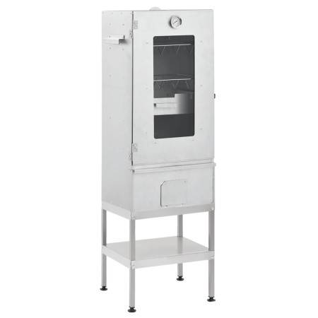 Horno ahumador de barbacoa con mesa acero galvanizado de vidaXL, Barbacoas - Ref: Foro24-3187616, Precio: 186,78 €, Descuento: %