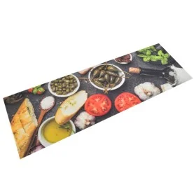 Alfombra de cocina lavable terciopelo dibujo vino cena 60x180cm de vidaXL, Felpudos - Ref: Foro24-136553, Precio: 30,53 €, De...