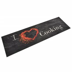 Alfombra de cocina lavable terciopelo Cooking negro 45x150 cm de vidaXL, Felpudos - Ref: Foro24-136549, Precio: 22,01 €, Desc...