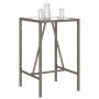 Mesa de bar de exterior ratán sintético gris 70x70x110 cm en Mesas de jardín | Comprar online en Foru.es