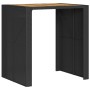 Mesa alta jardín superficie madera ratán PE negro 105x80x110 cm en Mesas de jardín | Comprar online en Foru.es