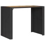 Mesa alta jardín superficie madera ratán PE negro 145x80x110 cm en Mesas de jardín | Comprar online en Foru.es