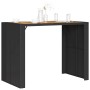 Mesa alta jardín superficie madera ratán PE negro 145x80x110 cm en Mesas de jardín | Comprar online en Foru.es