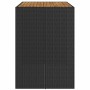 Mesa alta jardín superficie madera ratán PE negro 145x80x110 cm en Mesas de jardín | Comprar online en Foru.es