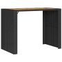 Mesa alta jardín superficie madera ratán PE negro 145x80x110 cm en Mesas de jardín | Comprar online en Foru.es