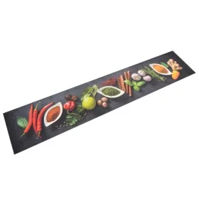 Alfombra de cocina lavable terciopelo dibujo especias 60x300 cm de vidaXL, Felpudos - Ref: Foro24-136542, Precio: 54,81 €, De...