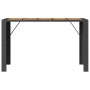 Mesa alta jardín superficie madera ratán PE negro 185x80x110 cm en Mesas de jardín | Comprar online en Foru.es