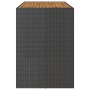 Mesa alta jardín superficie madera ratán PE negro 185x80x110 cm en Mesas de jardín | Comprar online en Foru.es