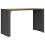 Mesa alta jardín superficie madera ratán PE negro 185x80x110 cm en Mesas de jardín | Comprar online en Foru.es