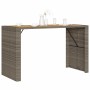 Mesa alta jardín superficie madera ratán PE gris 185x80x110 cm en Mesas de jardín | Comprar online en Foru.es