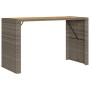 Mesa alta jardín superficie madera ratán PE gris 185x80x110 cm en Mesas de jardín | Comprar online en Foru.es