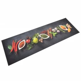 Alfombra de cocina lavable terciopelo dibujo especias 60x180 cm de vidaXL, Felpudos - Ref: Foro24-136541, Precio: 46,03 €, De...