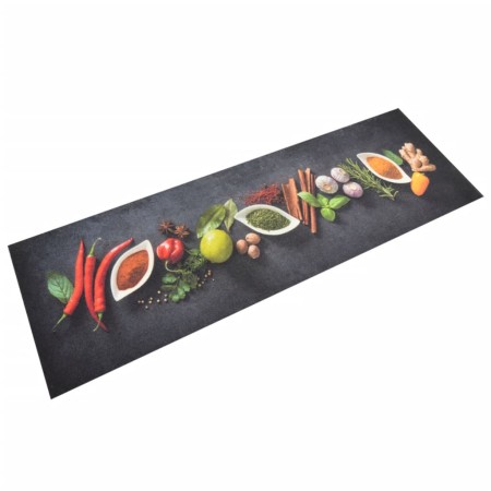 Alfombra de cocina lavable terciopelo dibujo especias 60x180 cm de vidaXL, Felpudos - Ref: Foro24-136541, Precio: 50,84 €, De...