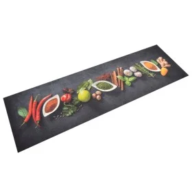 Alfombra de cocina lavable terciopelo dibujo especias 45x150 cm de vidaXL, Felpudos - Ref: Foro24-136540, Precio: 25,41 €, De...