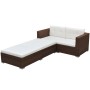 Set muebles de jardín 3 piezas y cojines ratán sintético marrón de vidaXL, Conjuntos de jardín - Ref: Foro24-42747, Precio: 3...