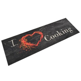 Alfombra de cocina lavable terciopelo Cooking negro 60x180 cm de vidaXL, Felpudos - Ref: Foro24-136550, Precio: 39,76 €, Desc...