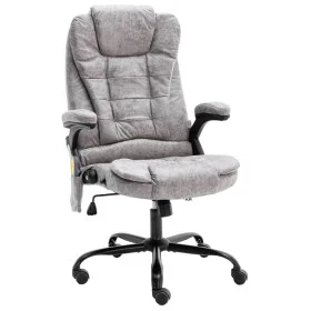 Silla de oficina de masaje piel de ante sintética gris claro de vidaXL, Sillas de oficina - Ref: Foro24-20578, Precio: 242,05...