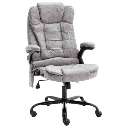 Silla de oficina de masaje piel de ante sintética gris claro de vidaXL, Sillas de oficina - Ref: Foro24-20578, Precio: 242,05...