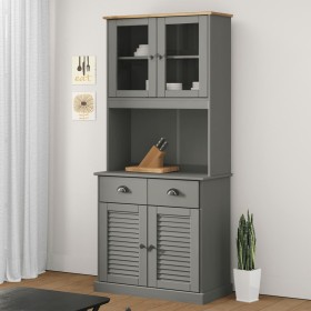 Aparador alto VIGO madera maciza de pino gris 78x40x175 cm de vidaXL, Aparadores - Ref: Foro24-3188303, Precio: 344,68 €, Des...