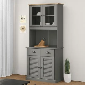 Aparador alto VIGO madera maciza de pino gris 78x40x175 cm de vidaXL, Aparadores - Ref: Foro24-3188303, Precio: 330,90 €, Des...