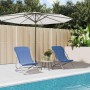 Sillas de playa plegables 2 uds textilene acero recubierto azul de vidaXL, Tumbonas - Ref: Foro24-360187, Precio: 63,91 €, De...