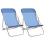 Sillas de playa plegables 2 uds textilene acero recubierto azul de vidaXL, Tumbonas - Ref: Foro24-360187, Precio: 63,91 €, De...