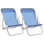 Sillas de playa plegables 2 uds textilene acero recubierto azul de vidaXL, Tumbonas - Ref: Foro24-360187, Precio: 61,09 €, De...