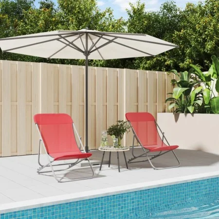 Folding beach chairs 2 pcs red textilene coated steel by vidaXL, Loungers - Ref: Foro24-360189, Price: 59,40 €, Discount: %