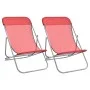 Folding beach chairs 2 pcs red textilene coated steel by vidaXL, Loungers - Ref: Foro24-360189, Price: 59,40 €, Discount: %