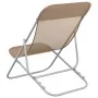 Folding beach chair 2 pcs textilene taupe coated steel by vidaXL, Loungers - Ref: Foro24-360193, Price: 66,08 €, Discount: %